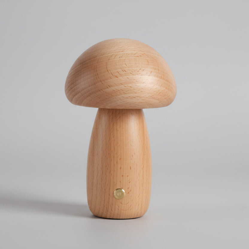 Duru - Wooden Mushroom Table Lamp