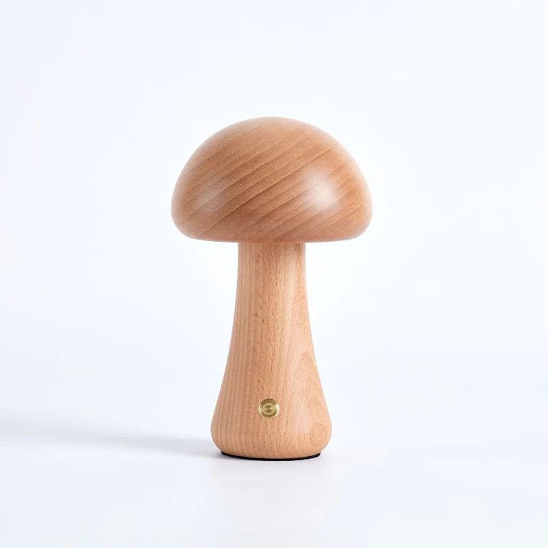 Duru - Wooden Mushroom Table Lamp