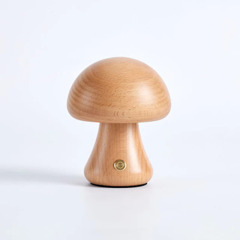 Duru - Wooden Mushroom Table Lamp