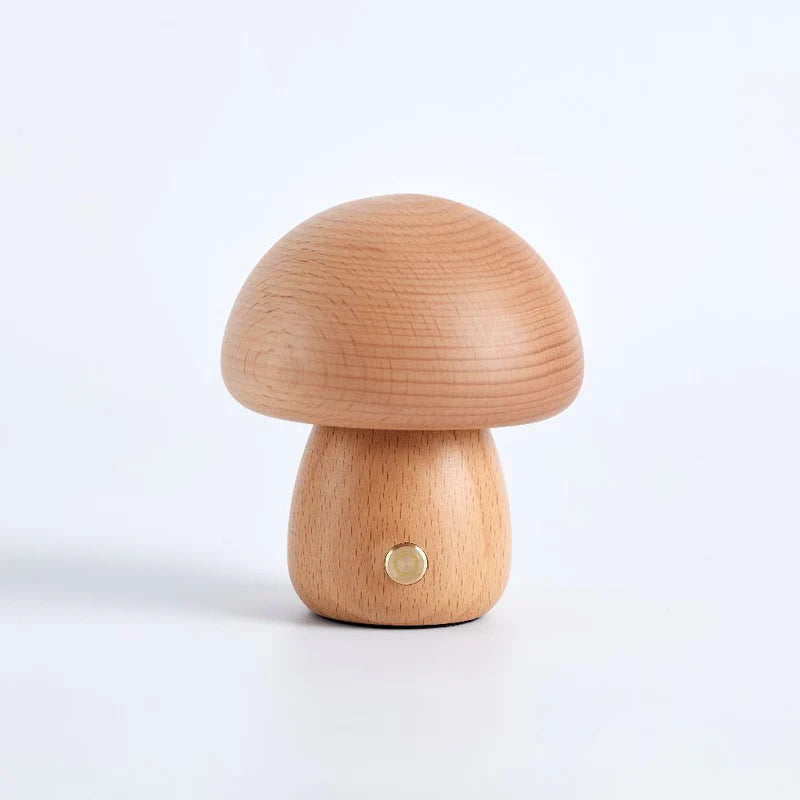 Duru - Wooden Mushroom Table Lamp